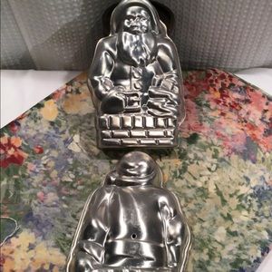 Vintage Nordic Ware Old World Christmas Santa Claus Cake Pan 3D Mold Aluminum